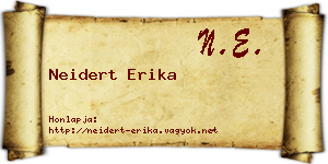 Neidert Erika névjegykártya